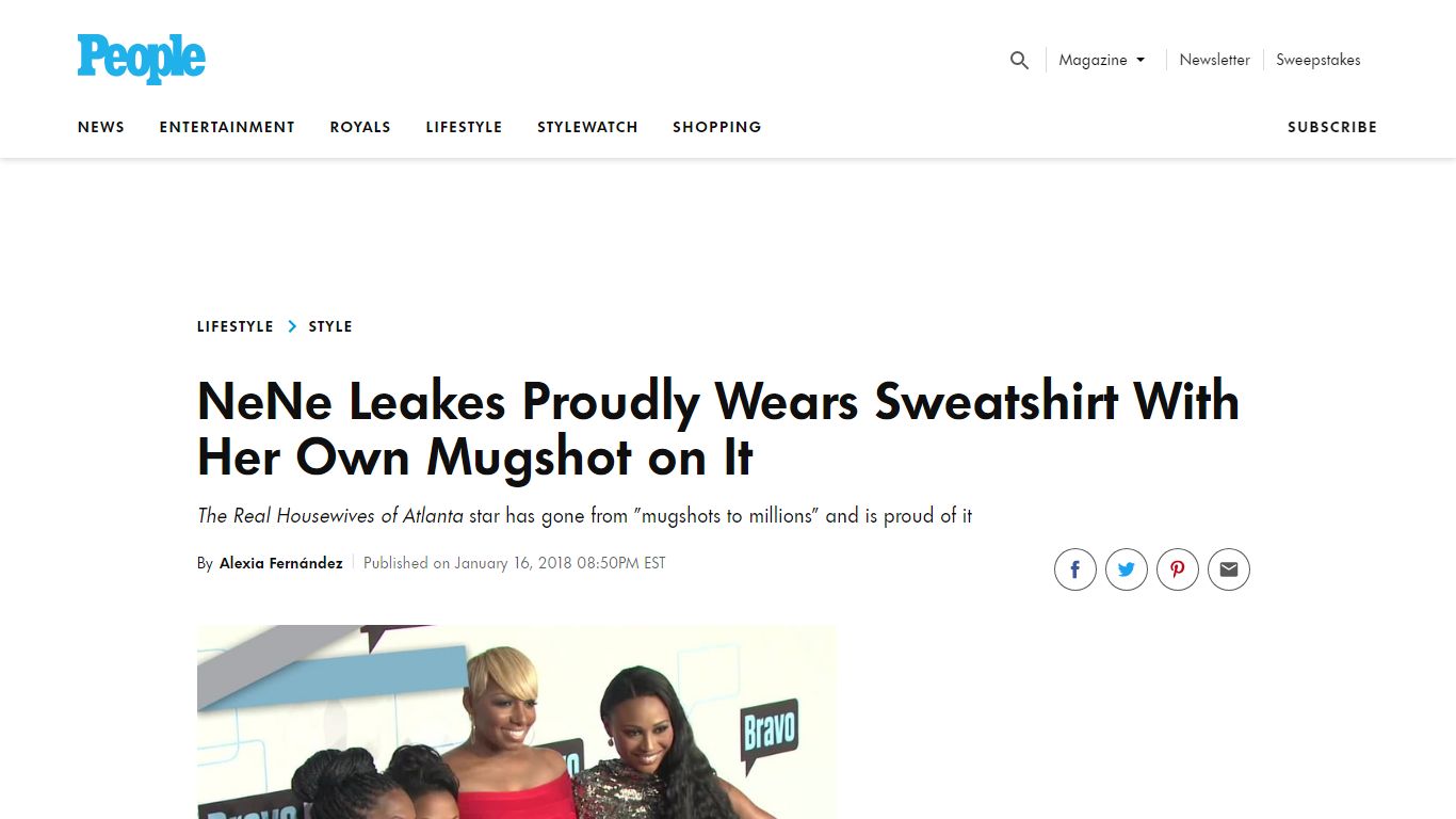 NeNe Leakes Proudly Wears Sweatshirt With Her Own Mugshot on It