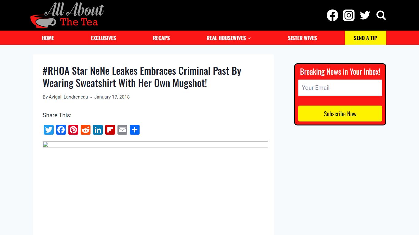 #RHOA Star NeNe Leakes Embraces Criminal Past By Wearing Sweatshirt ...